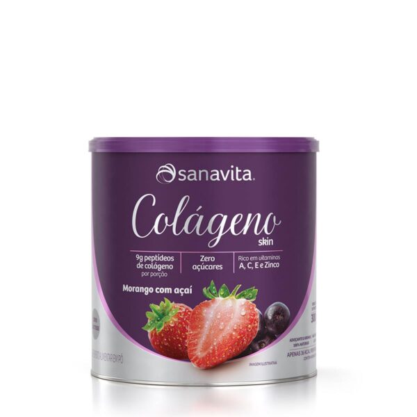 Colágeno Skin Sanavita Morango com Açaí 300g